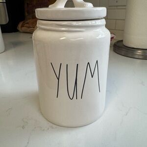 Rae Dunn White 'YUM' Ceramic Canister